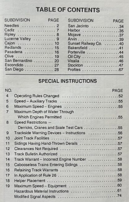 ATSF Ry Employe Timetable No.2 Western Region/California Division Sept 18, 1988 - Image 2